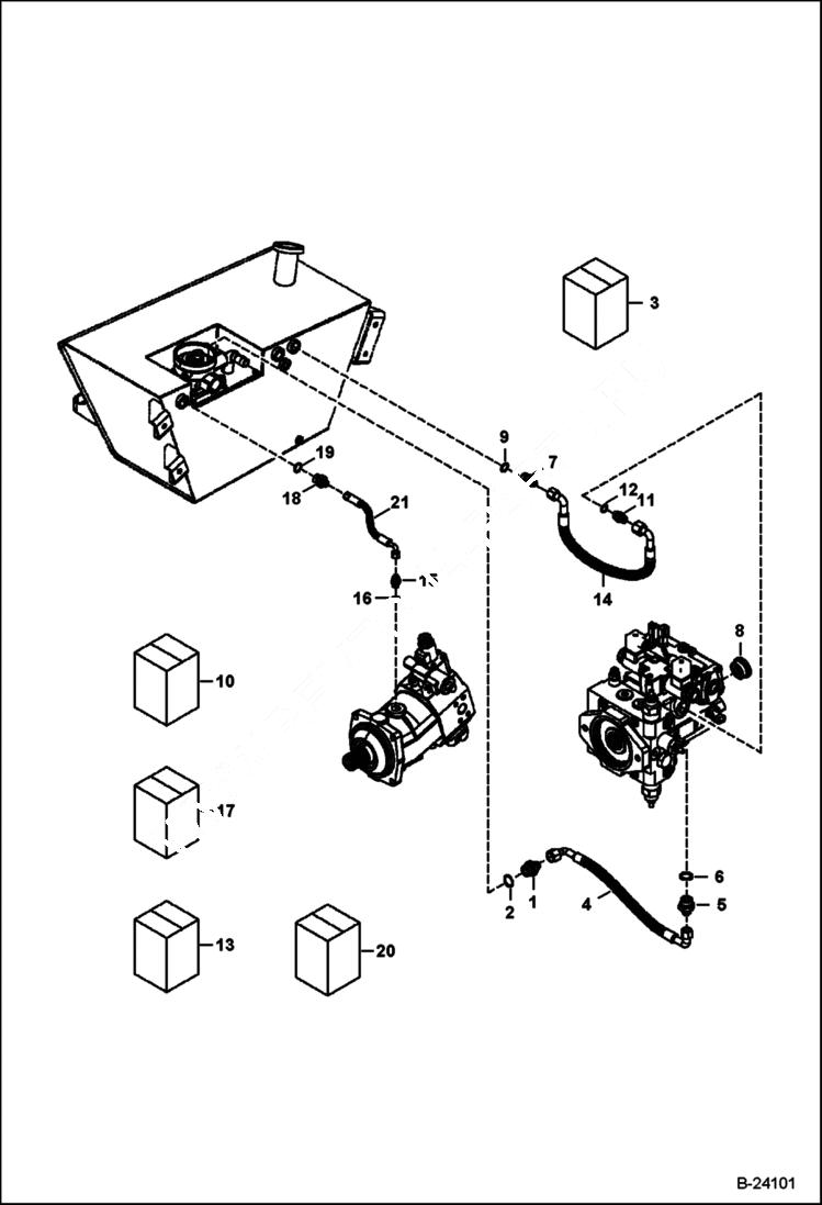 Схема запчастей Bobcat B300 - HYDRAULIC CIRCUITRY Frame HYDRAULIC SYSTEM