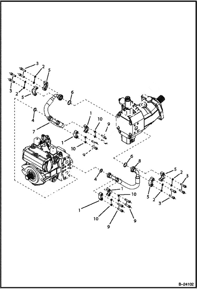 Схема запчастей Bobcat B300 - HYDRAULIC CIRCUITRY Frame HYDRAULIC SYSTEM