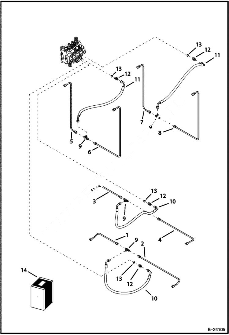 Схема запчастей Bobcat BL370 - HYDRAULIC CIRCUITRY (Frame) HYDRAULIC SYSTEM