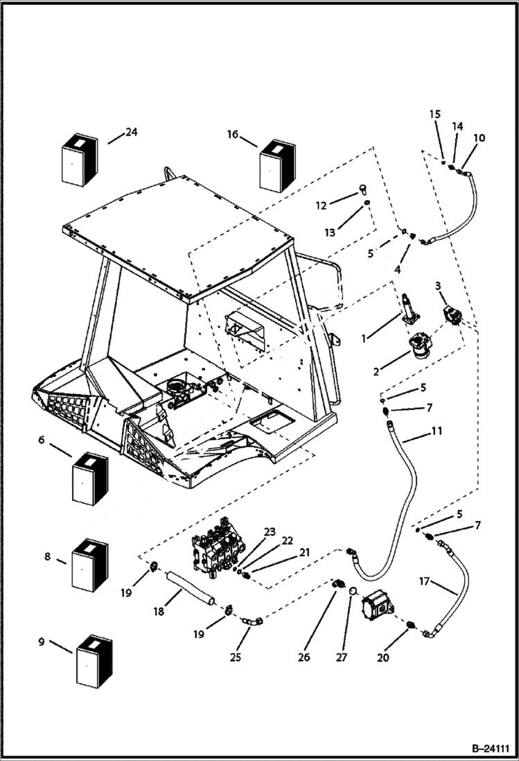 Схема запчастей Bobcat B300 - HYDRAULIC CIRCUITRY Frame HYDRAULIC SYSTEM