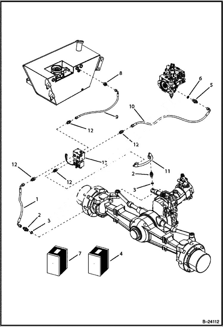 Схема запчастей Bobcat B300 - HYDRAULIC CIRCUITRY Frame HYDRAULIC SYSTEM