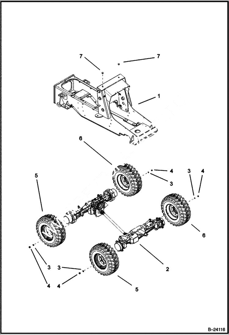 Схема запчастей Bobcat BL370 - DRIVE TRAIN (Main Frame) MAIN FRAME