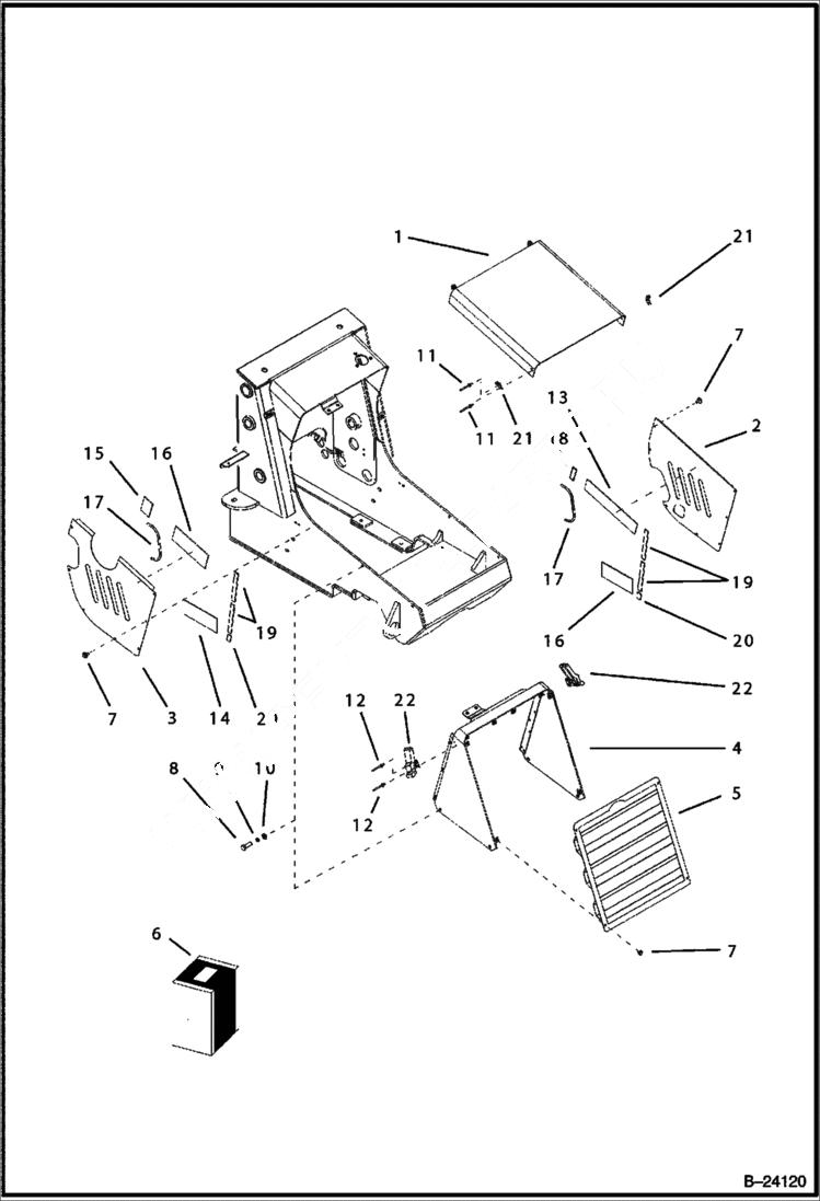 Схема запчастей Bobcat BL370 - PANELS CANOPY