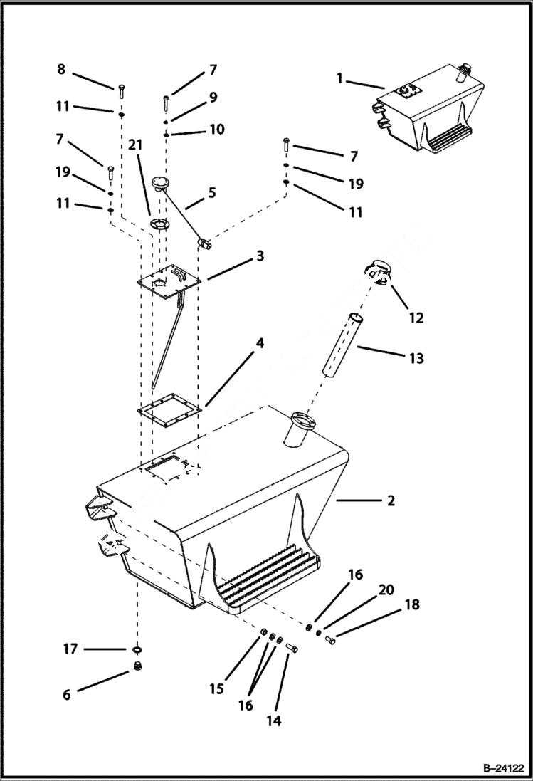 Схема запчастей Bobcat B300 - FUEL TANK Tier I 5723 11001 & Above POWER UNIT