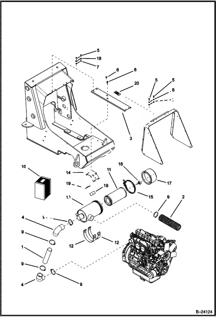 Схема запчастей Bobcat BL370 - AIR FILTER ASSY POWER UNIT