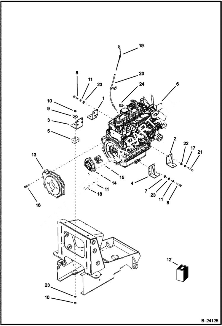 Схема запчастей Bobcat BL370 - ENGINE ASSY POWER UNIT