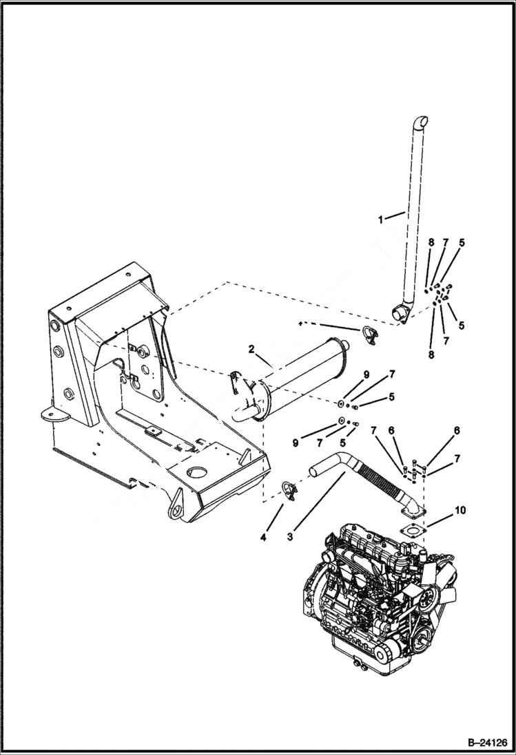 Схема запчастей Bobcat BL370 - EXHAUST PIPE ASSY POWER UNIT