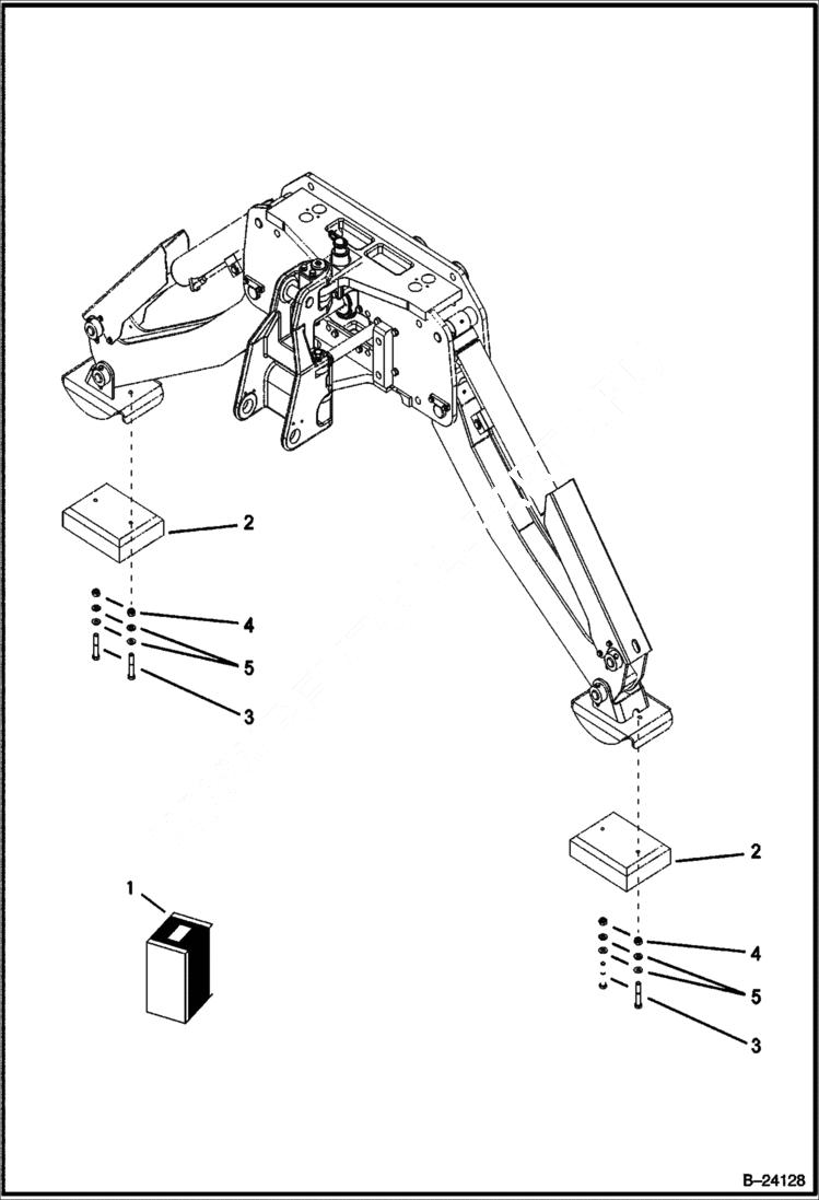 Схема запчастей Bobcat B300 - STREET PAD Center Mount Backhoe WORK EQUIPMENT