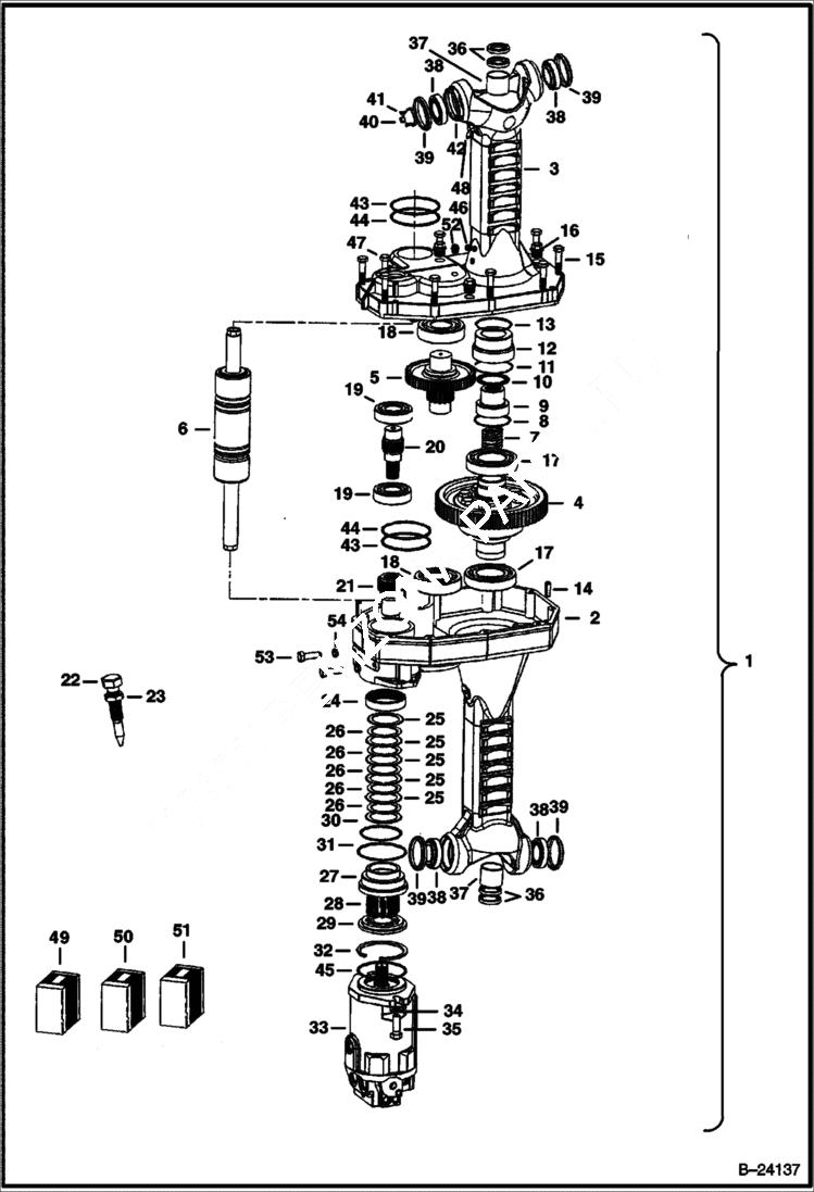 Схема запчастей Bobcat 5600 - AXLE ASSEMBLY DRIVE TRAIN