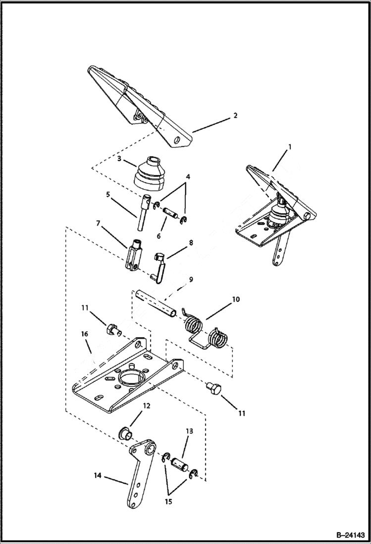 Схема запчастей Bobcat B300 - PEDAL Controls CONTROLS