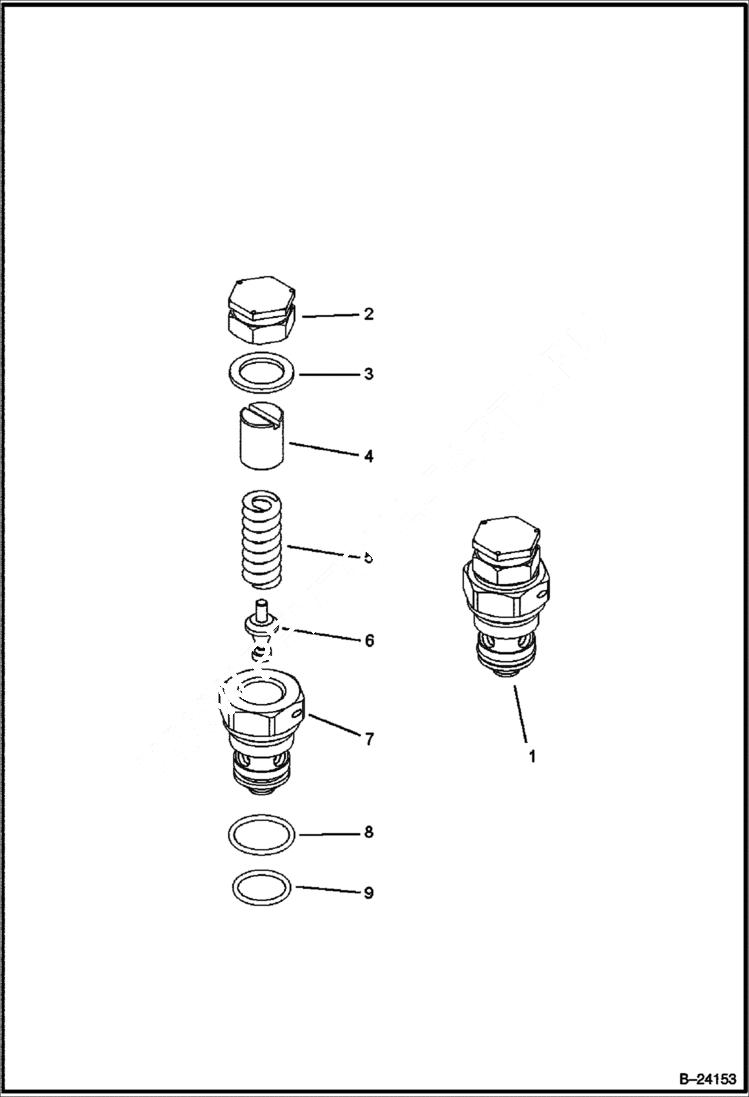 Схема запчастей Bobcat BL370 - HYDRAULIC CIRCUITRY (Backhoe Control Valve) HYDRAULIC SYSTEM