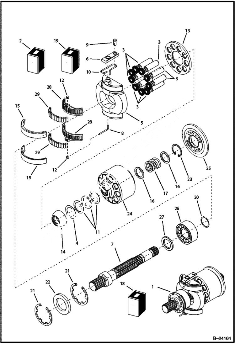 Схема запчастей Bobcat BL370 - HYDRAULIC CIRCUITRY (Axial Pump) HYDRAULIC SYSTEM