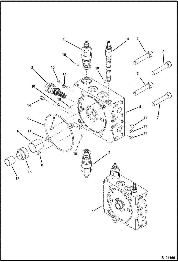 Схема запчастей Bobcat B300 - HYDRAULIC CIRCUITRY Axial Pump HYDRAULIC SYSTEM