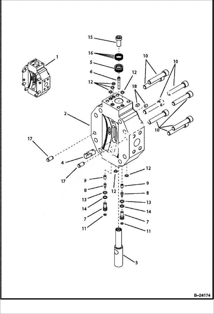 Схема запчастей Bobcat B300 - HYDRAULIC CIRCUITRY Hydraulic Motor HYDRAULIC SYSTEM