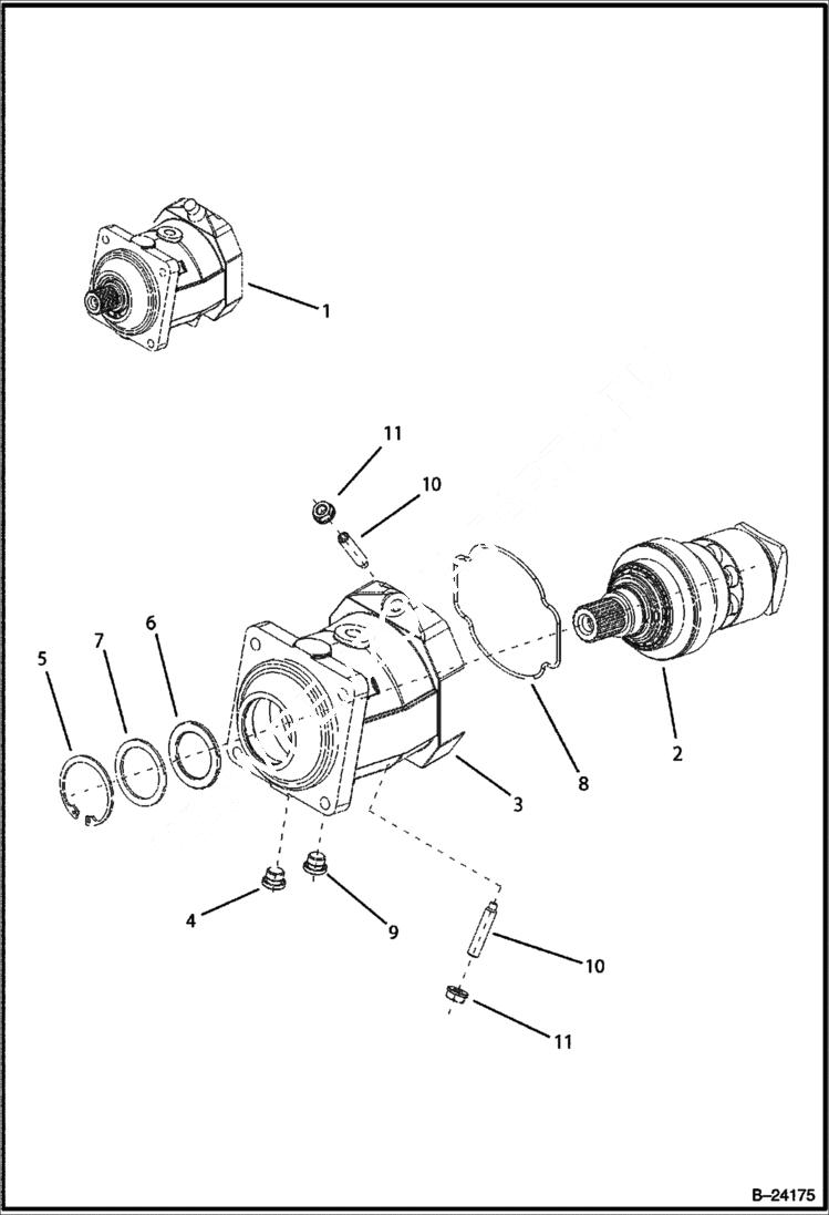 Схема запчастей Bobcat B300 - HYDRAULIC CIRCUITRY Hydraulic Motor HYDRAULIC SYSTEM