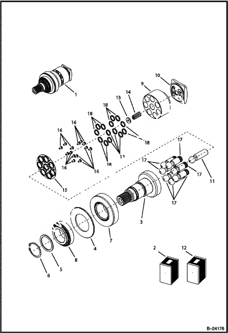 Схема запчастей Bobcat BL370 - HYDRAULIC CIRCUITRY (Motor) HYDRAULIC SYSTEM