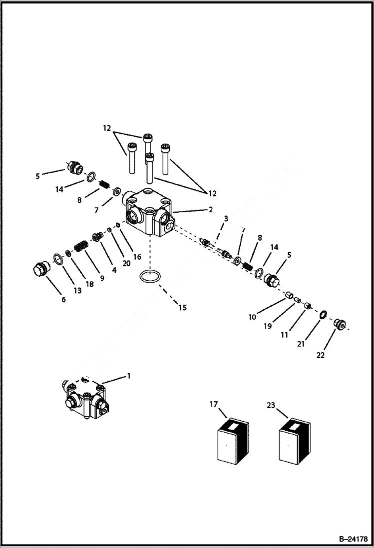 Схема запчастей Bobcat B300 - HYDRAULIC CIRCUITRY Hydraulic Motor HYDRAULIC SYSTEM