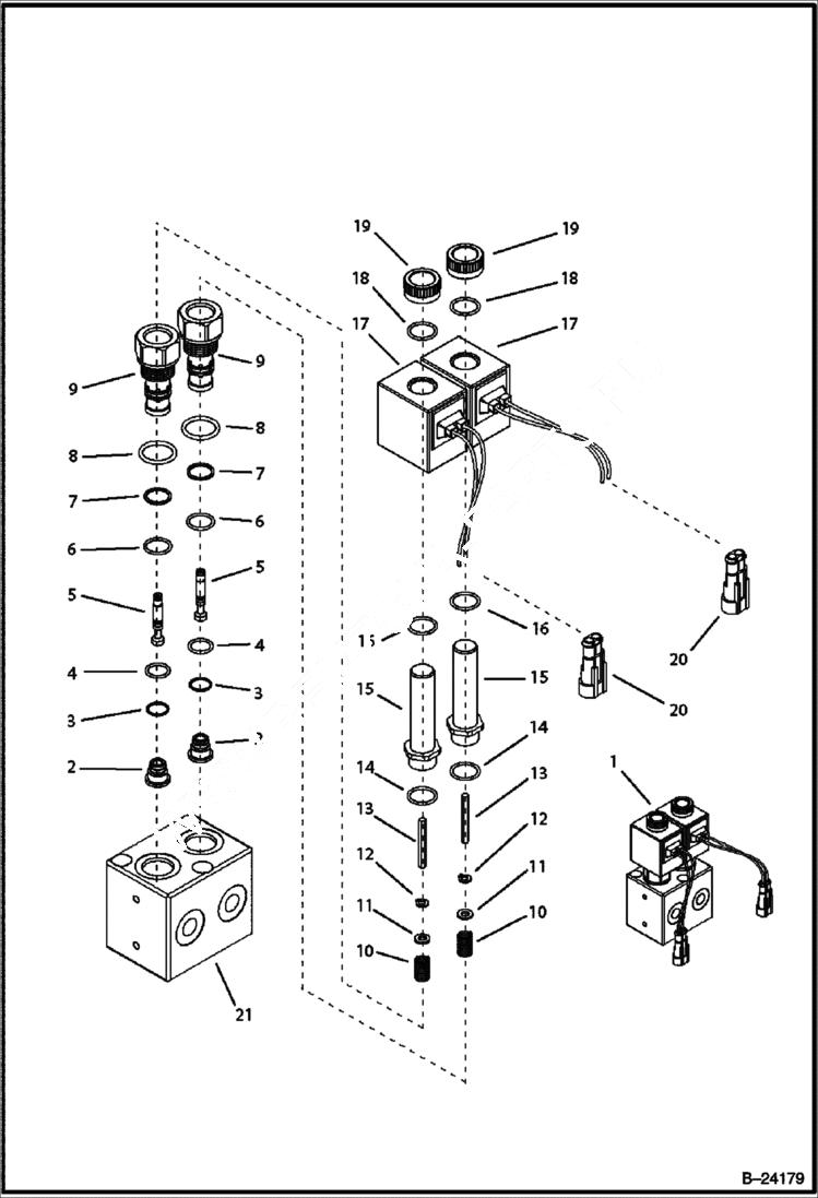 Схема запчастей Bobcat B300 - HYDRAULIC CIRCUITRY Valve HYDRAULIC SYSTEM