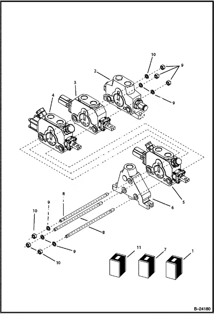 Схема запчастей Bobcat B300 - HYDRAULIC CIRCUITRY Loader Control Valve HYDRAULIC SYSTEM