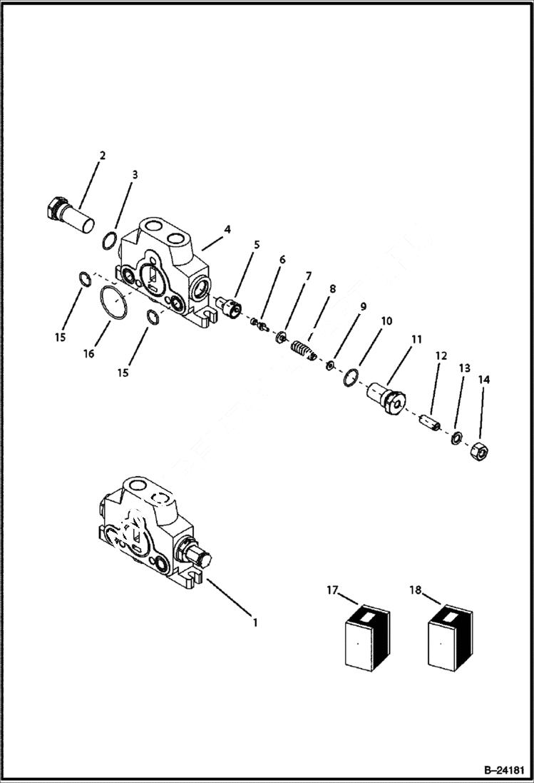 Схема запчастей Bobcat BL370 - HYDRAULIC CIRCUITRY (Loader Control Valve) HYDRAULIC SYSTEM