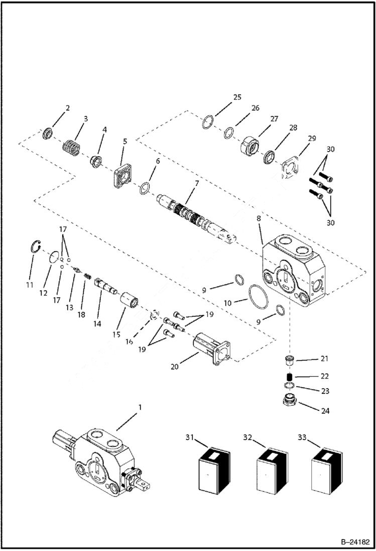 Схема запчастей Bobcat B300 - HYDRAULIC CIRCUITRY Front Distributor HYDRAULIC SYSTEM