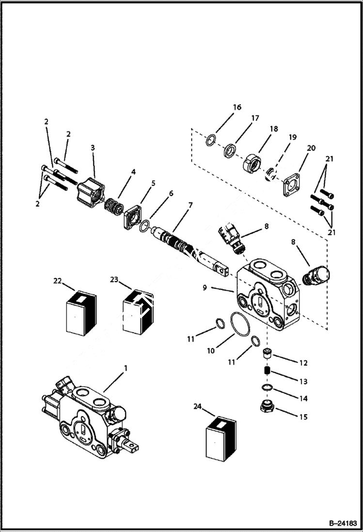 Схема запчастей Bobcat BL370 - HYDRAULIC CIRCUITRY (Loader Control Valve) HYDRAULIC SYSTEM