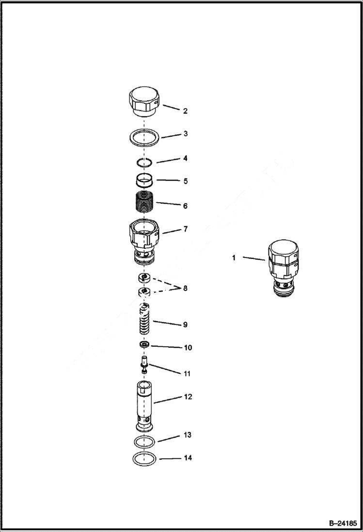 Схема запчастей Bobcat B300 - HYDRAULIC CIRCUITRY Front Distributor HYDRAULIC SYSTEM