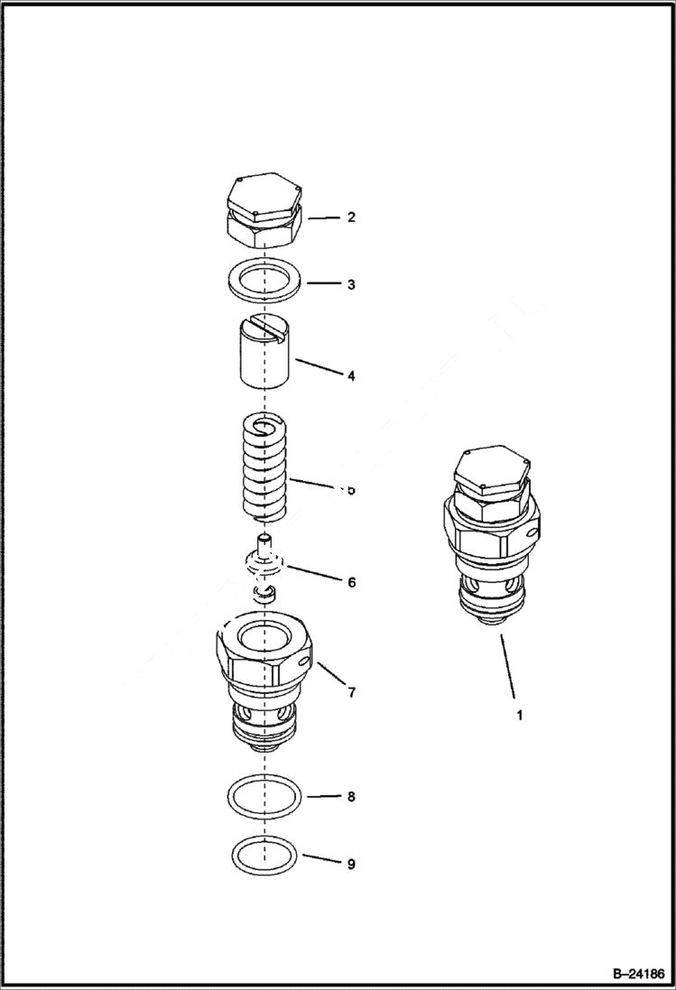 Схема запчастей Bobcat BL370 - HYDRAULIC CIRCUITRY (Loader Control Valve) HYDRAULIC SYSTEM