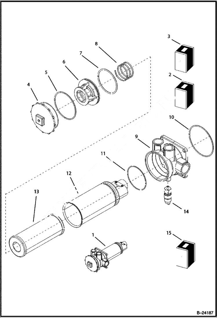 Схема запчастей Bobcat BL370 - HYDRAULIC CIRCUITRY (Filter) HYDRAULIC SYSTEM