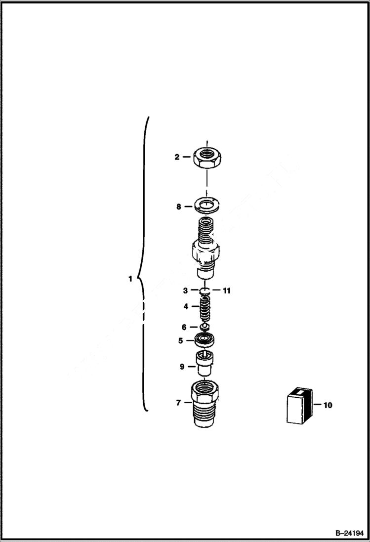 Схема запчастей Bobcat B300 - INJECTOR HOLDER Tier I 5723 11001 & Above POWER UNIT