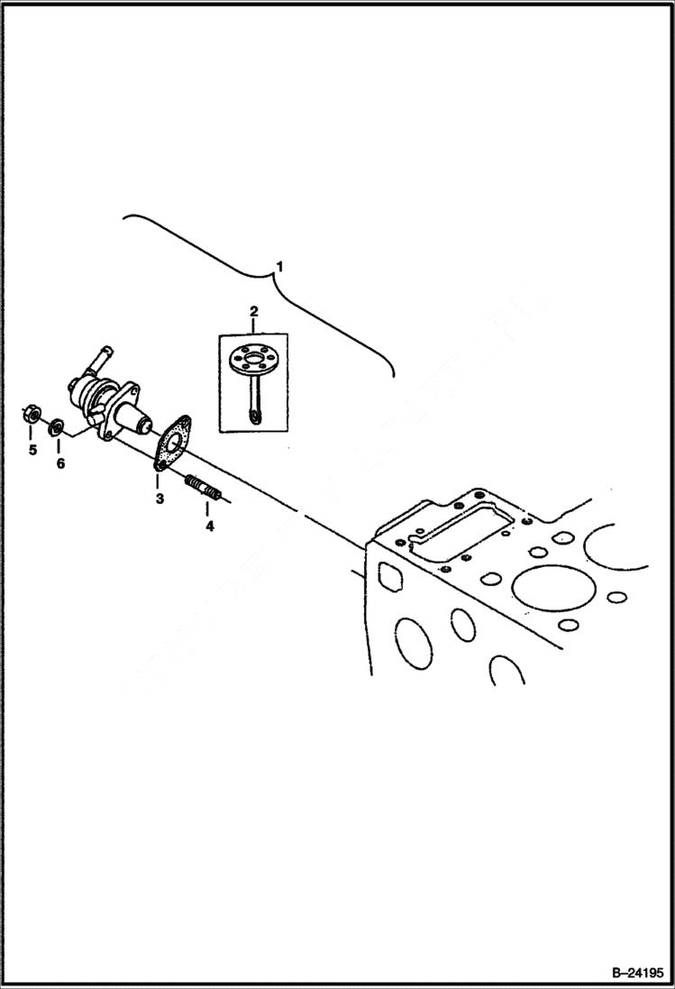 Схема запчастей Bobcat B300 - FUEL PUMP Tier I 5723 11001 & Above POWER UNIT