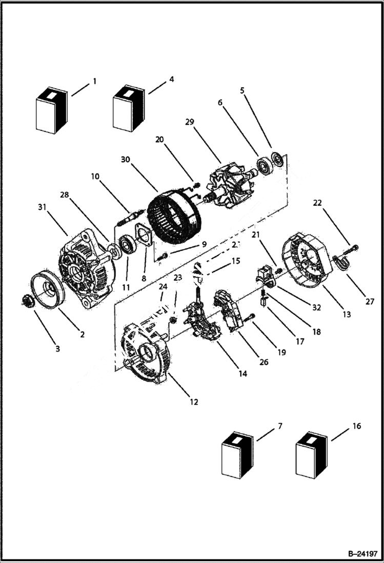 Схема запчастей Bobcat BL370 - ALTERNATOR ELECTRICAL SYSTEM