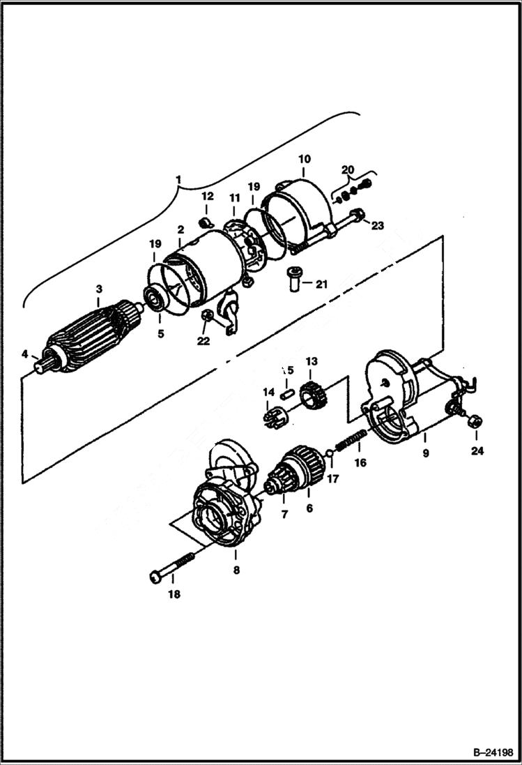 Схема запчастей Bobcat BL370 - STARTER ELECTRICAL SYSTEM