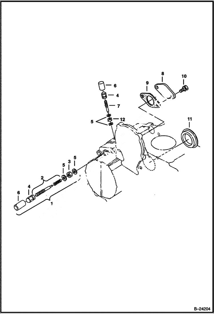 Схема запчастей Bobcat B100 - ENGINE STOP LEVER POWER UNIT