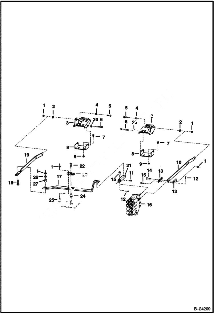 Схема запчастей Bobcat 500s - CONTROL PEDALS HYDRAULIC SYSTEM