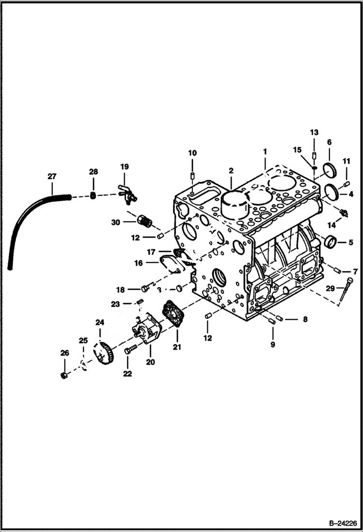 Схема запчастей Bobcat 400s - CRANKCASE POWER UNIT