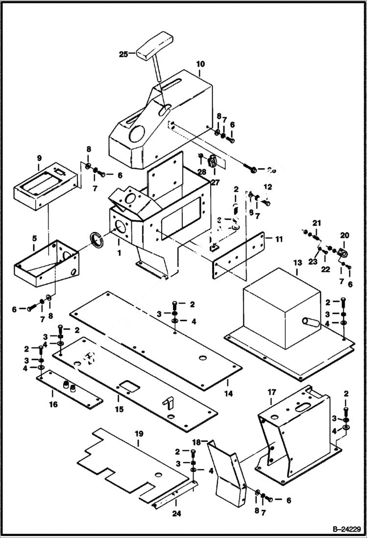 Схема запчастей Bobcat 231 - CONTROL CONSOLE & FLOORBOARDS CONTROLS