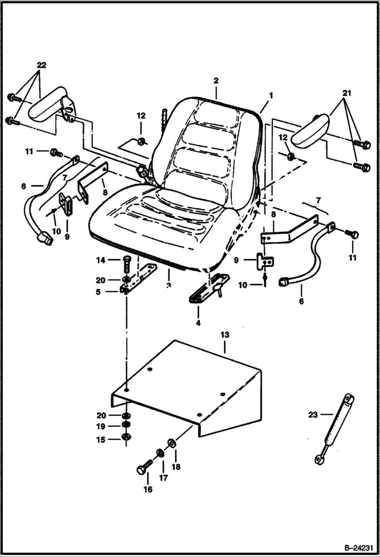 Схема запчастей Bobcat 231 - SEAT MAIN FRAME