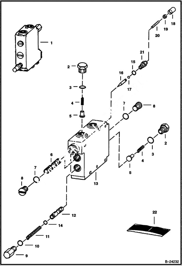 Схема запчастей Bobcat 900s - BUCKET POSITION VALVE HYDRAULIC SYSTEM