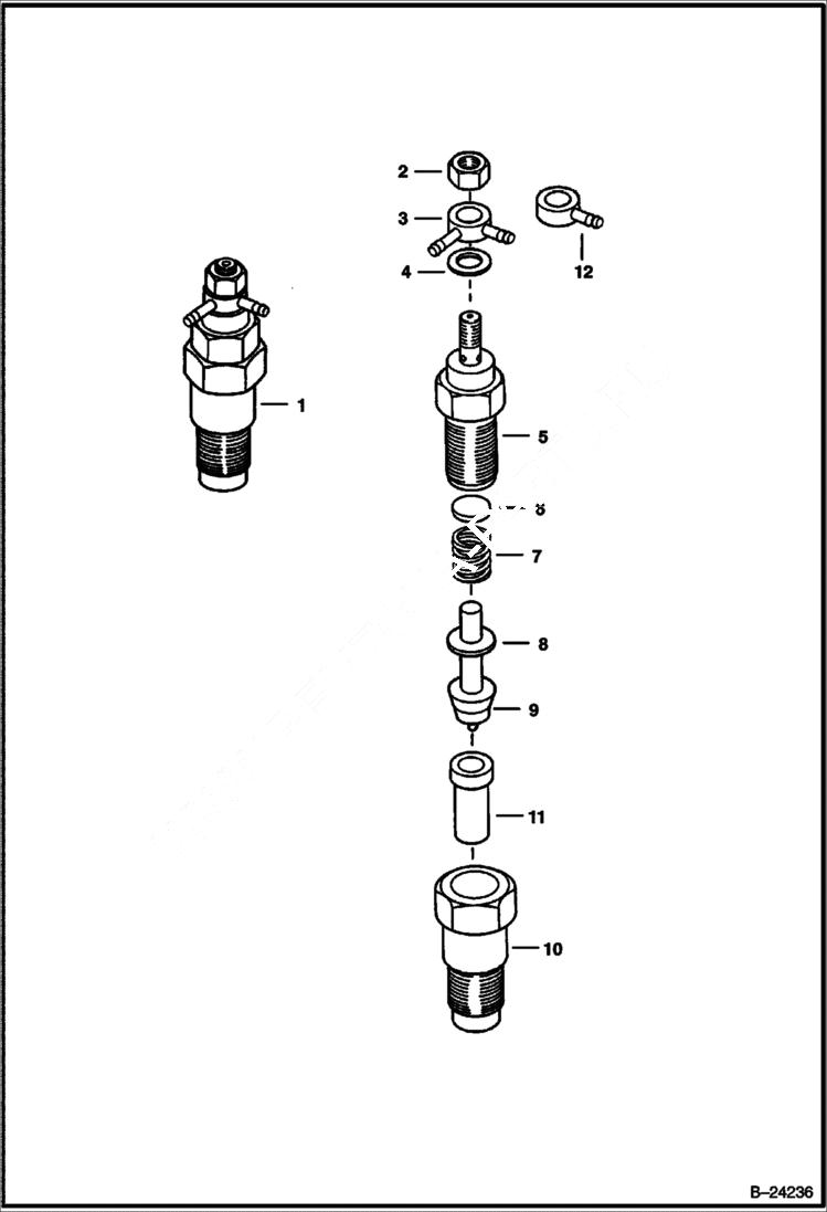 Схема запчастей Bobcat 220 - NOZZLE HOLDER POWER UNIT