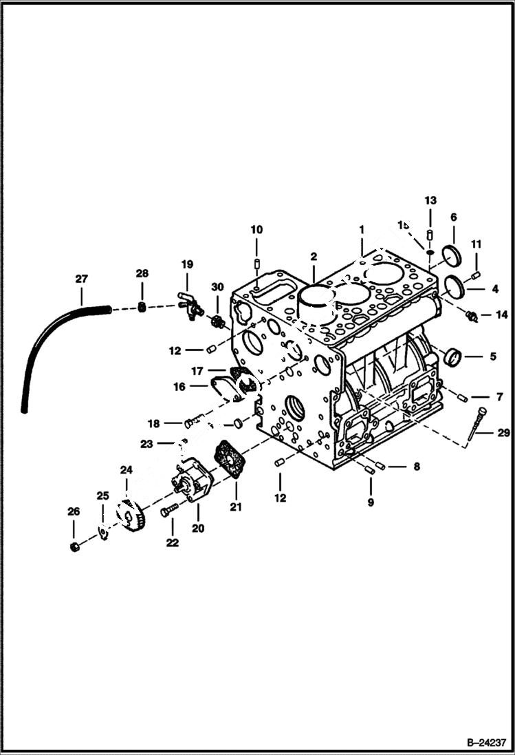 Схема запчастей Bobcat 400s - CRANKCASE POWER UNIT