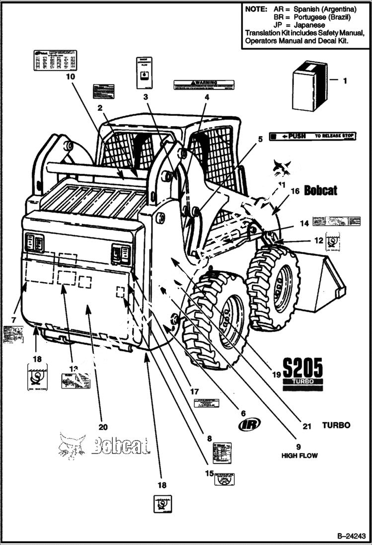 Схема запчастей Bobcat S-Series - DECALS ACCESSORIES & OPTIONS