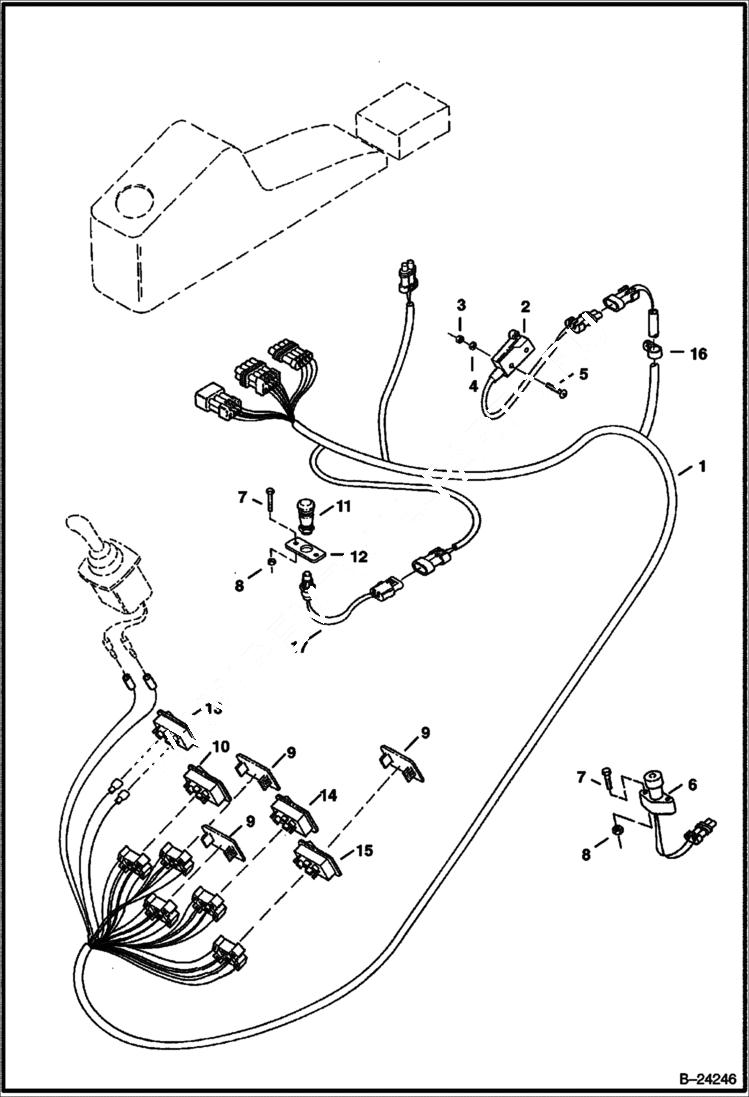 Схема запчастей Bobcat 334 - ELECTRICAL SYSTEM (Left Hand Console) (S/N 512915200 & Above, 516711001 & Above, 517711001 & Above) ELECTRICAL SYSTEM