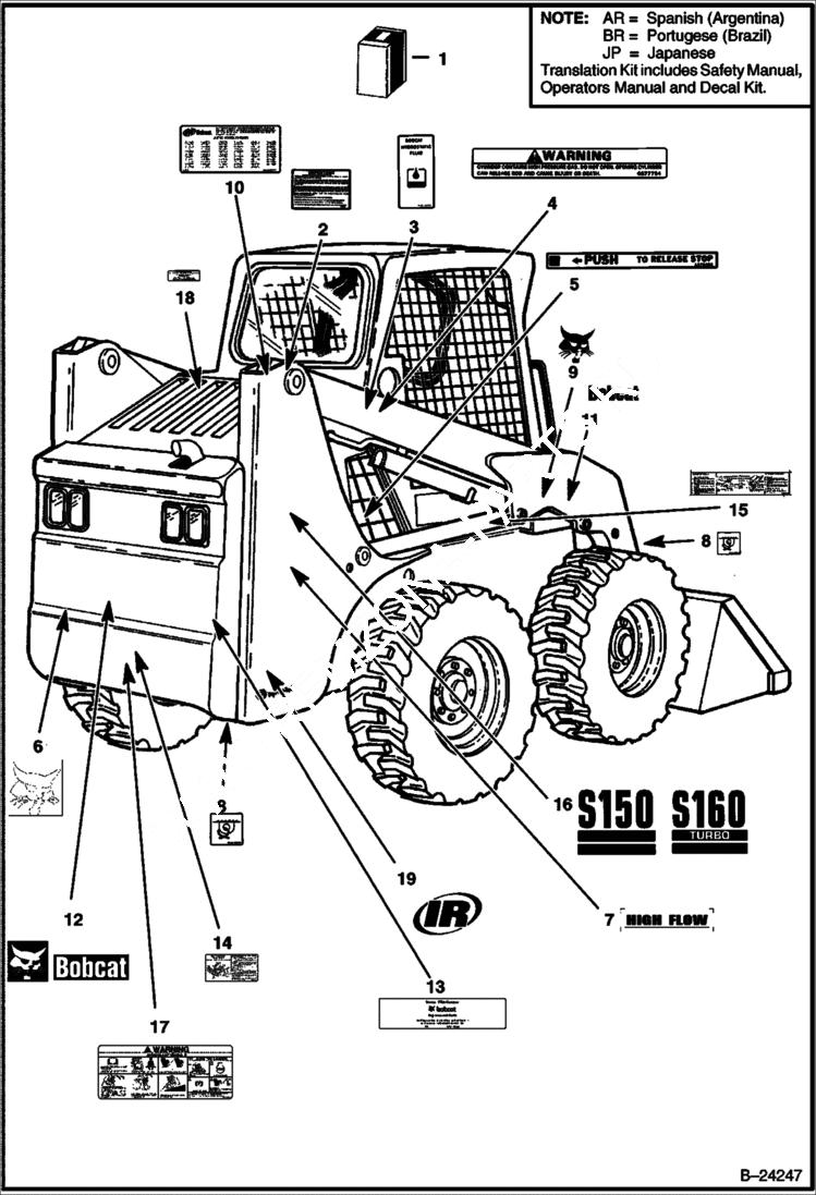 Схема запчастей Bobcat S-Series - DECALS ACCESSORIES & OPTIONS