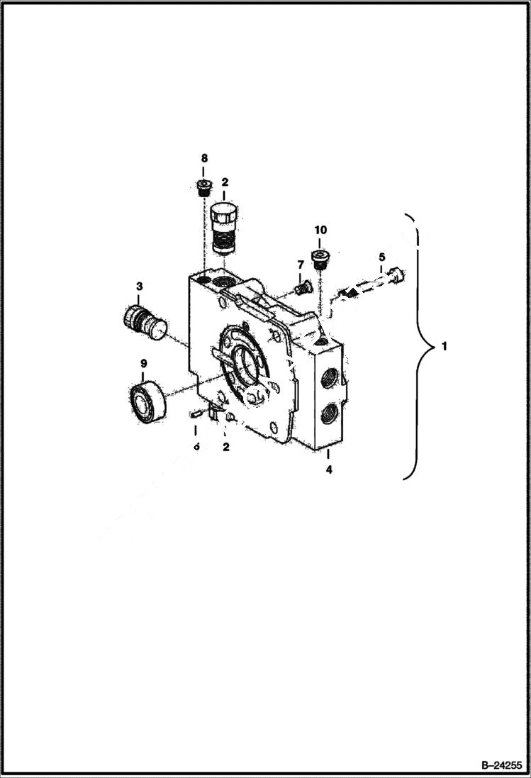 Схема запчастей Bobcat 435 - HYDROSTATIC PUMP (Port Plate Front Pump) HYDRAULIC/HYDROSTATIC SYSTEM