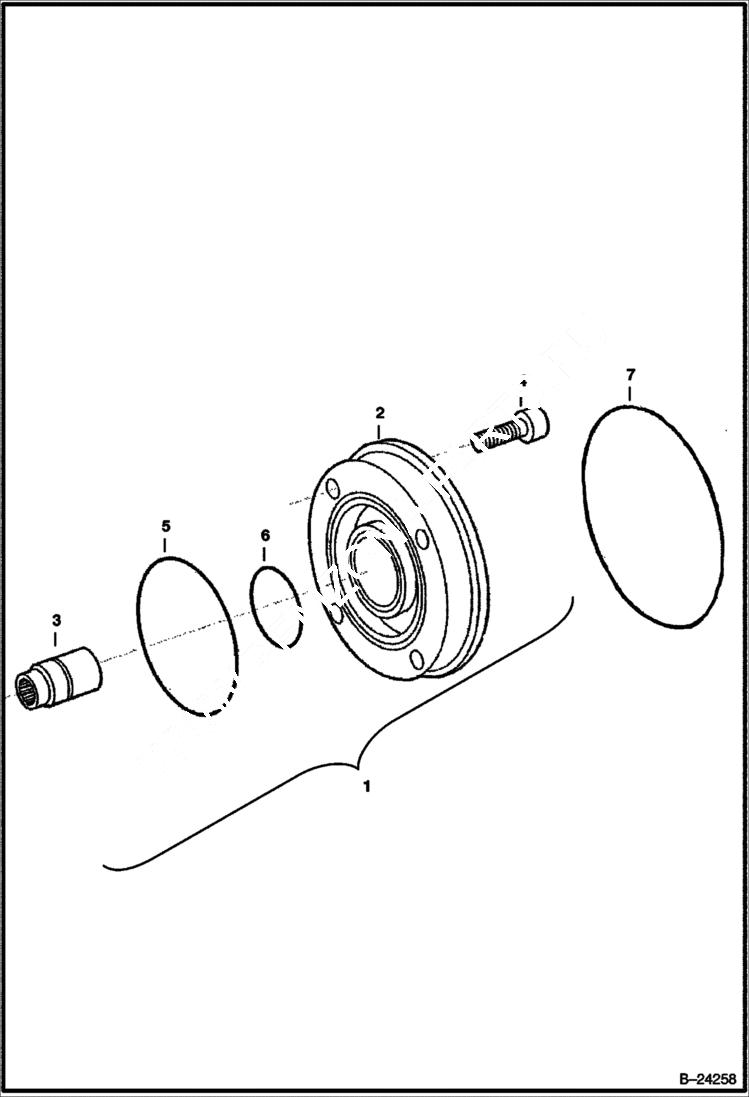 Схема запчастей Bobcat 435 - HYDROSTATIC PUMP (Rear Pump) (Pump Plate Support) HYDRAULIC/HYDROSTATIC SYSTEM