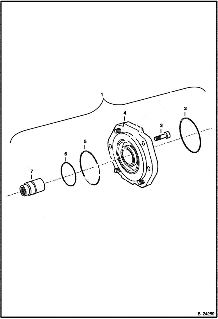 Схема запчастей Bobcat 435 - HYDROSTATIC PUMP (Front Pump) (Pump Plate Support) HYDRAULIC/HYDROSTATIC SYSTEM