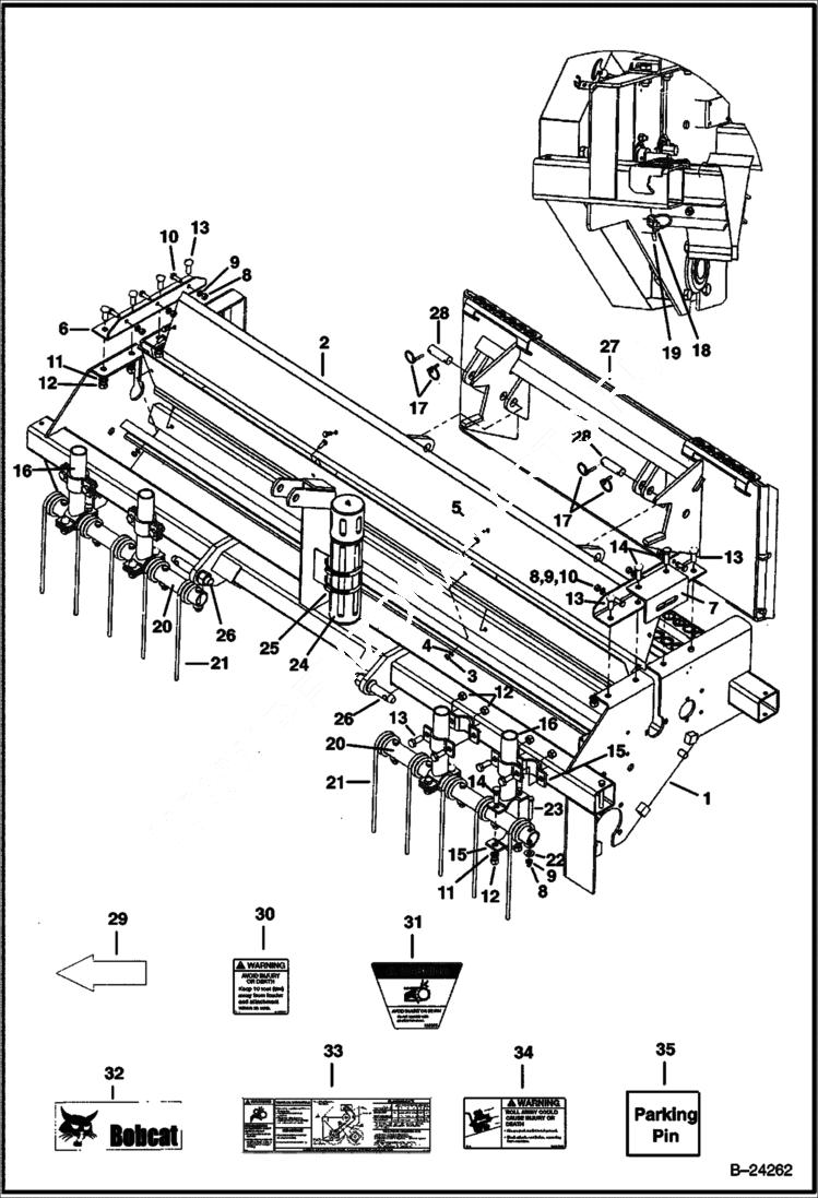 Схема запчастей Bobcat SEEDER - SEEDER (Main Frame) (72 0180) Loader