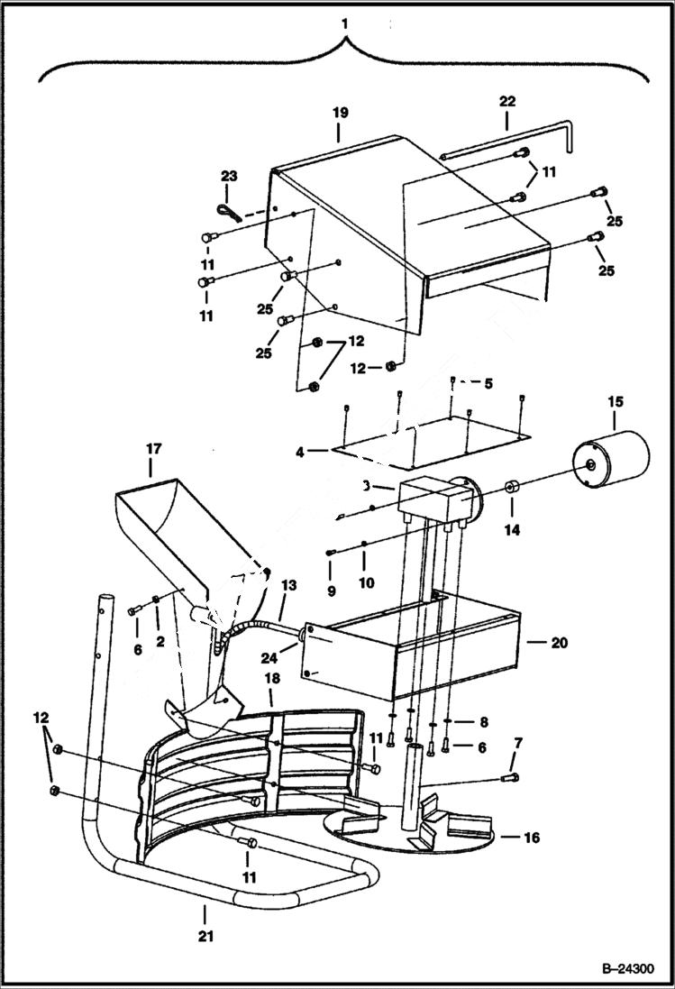 Схема запчастей Bobcat SPREADER - SAND SPREADER (Spinner Drive) (0066) Loader