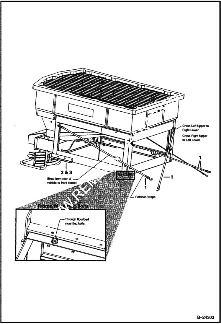 Схема запчастей Bobcat SPREADER - SAND SPREADER (Tie Down Straps) (0066) Loader